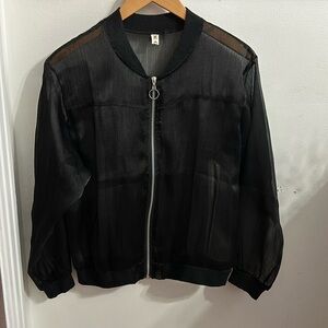 Black Sheer Zip-Up
